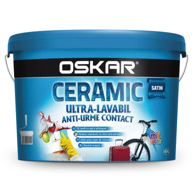 Vopsea ultra-lavabilă 2,5 l albă Satin Ceramic Oskar